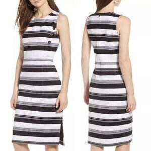 Halogen Nordstrom Striped Sleeveless Dress Career Old Money Academia MP